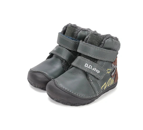 D.D.Step ghete baieti Barefoot imblanite cu talpa fluorescenta 20-25 Emerald cu dino Imagine principală a produsului