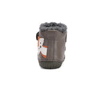 D.D.Step ghete baieti Barefoot imblanite 20-25 Khaki cu raton