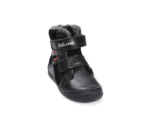 D.D.Step ghete baieti imblanite 26-31 Black cu portocaliu
