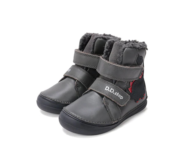 D.D.Step ghete baieti imblanite 26-31 Dark Grey cu dino Imagine principală a produsului