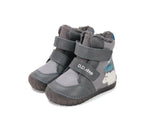 D.D.Step ghete baieti imblanite cu talpa fluorescenta 19-24 Dark Grey Wild Animals