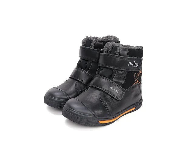 D.D.Step ghete baieti imblanite Ponte20 supinati 28-33 Black cu urs Imagine principală a produsului
