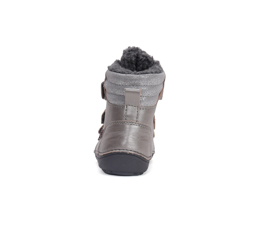 D.D.Step ghete fete Barefoot captusite 26-31 Dark Grey cu paiete