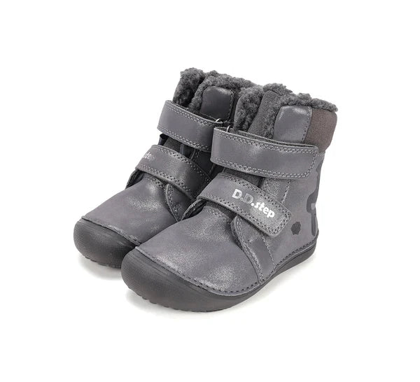 D.D.Step ghete fete Barefoot captusite cu talpa fluorescenta 25-30 Dark Grey cu sirena