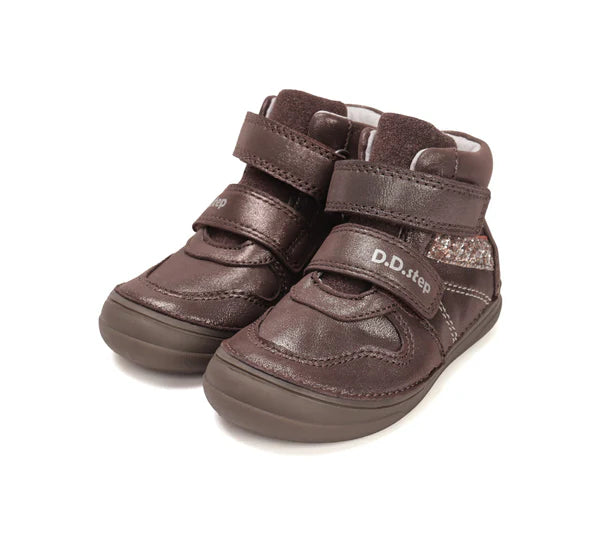 D.D.Step ghete fete cu scai 32-37 Bronze cu dunga