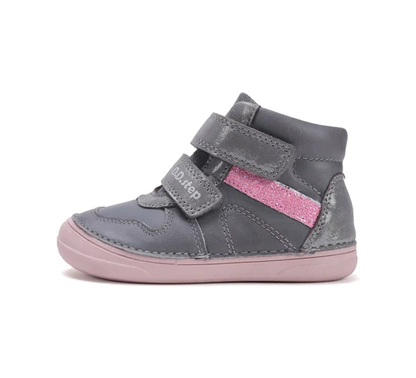 D.D.Step ghete fete cu scai 32-37 Grey cu dunga