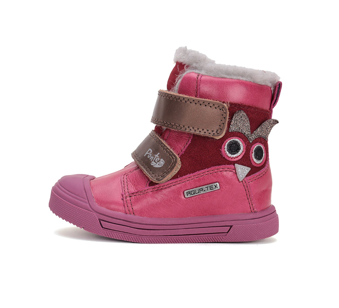 D.D.Step ghete fete imblanite Ponte20 supinati 28-33 Dark Pink  cu bufnita Imagine secundară a produsului