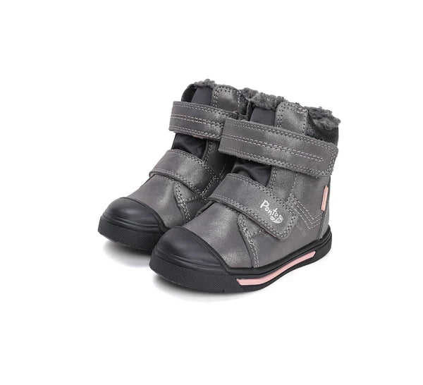 D.D.Step ghete fete imblanite Ponte20 supinati AQUA-TEX 28-33 Dark Grey cu roz Imagine principală a produsului