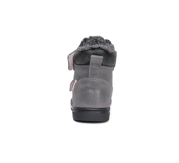 D.D.Step ghete fete imblanite Ponte20 supinati AQUA-TEX 22-27 Dark Grey cu roz