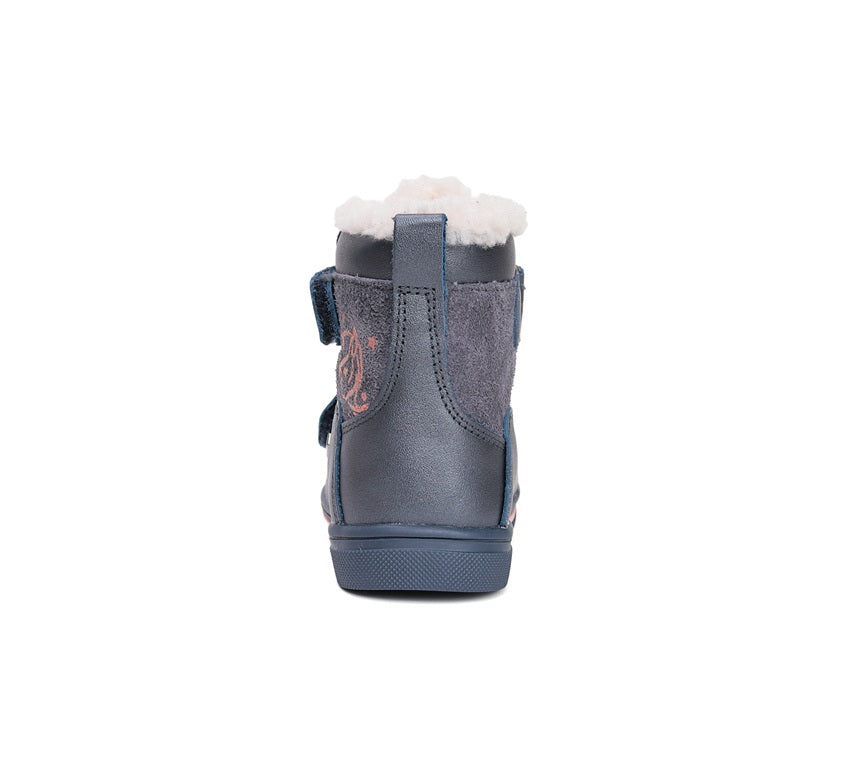 D.D.Step ghete fete imblanite Ponte20 supinati AQUA-TEX 28-33 Royal Blue cu unicorn