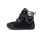D.D.Step ghete fete imblanite cu LED 25-30 Black cu inimioara