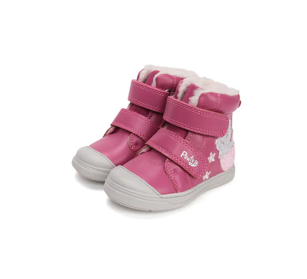 D.D.Step ghete fete imblanite Ponte20 supinati 22-27 Dark Pink cu soricel Imagine principală a produsului