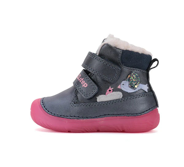 D.D.Step ghete fete imblanite cu talpa fluorescenta 20-25 Royal blue cu pasarele