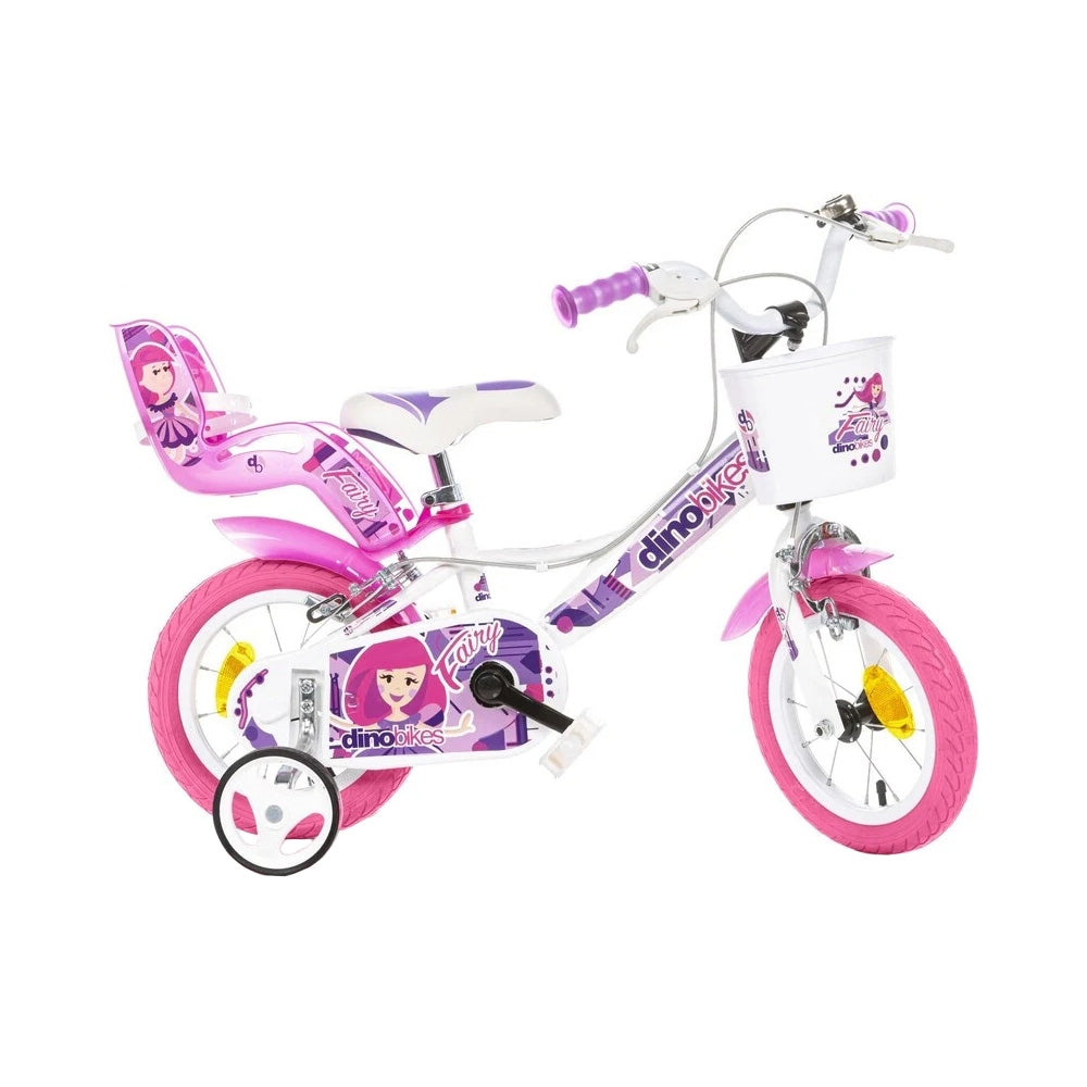 Dino Bikes bicicleta copii 12" pentru 3 ani+ Fairy alb Imagine principală a produsului