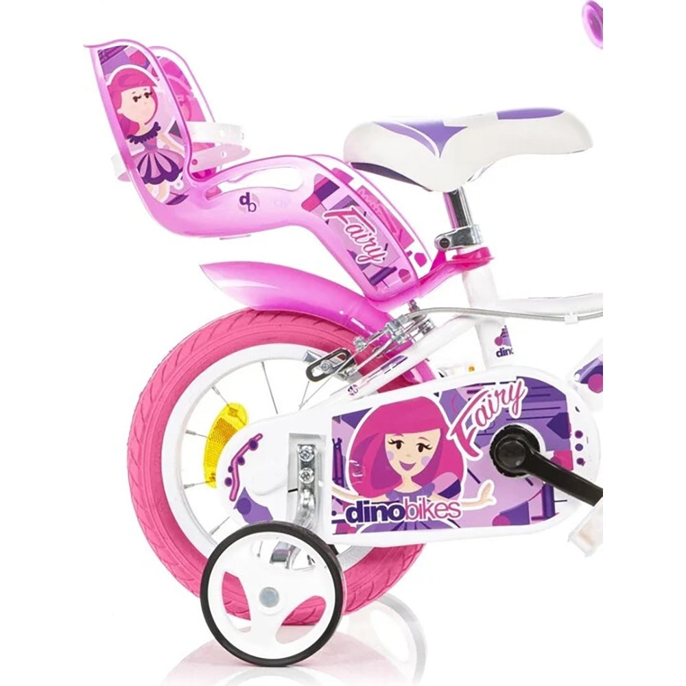 Dino Bikes bicicleta copii 12" pentru 3 ani+ Fairy alb