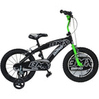 Dino Bikes bicicleta copii 14" pentru 4 ani+ BMX negru si verde