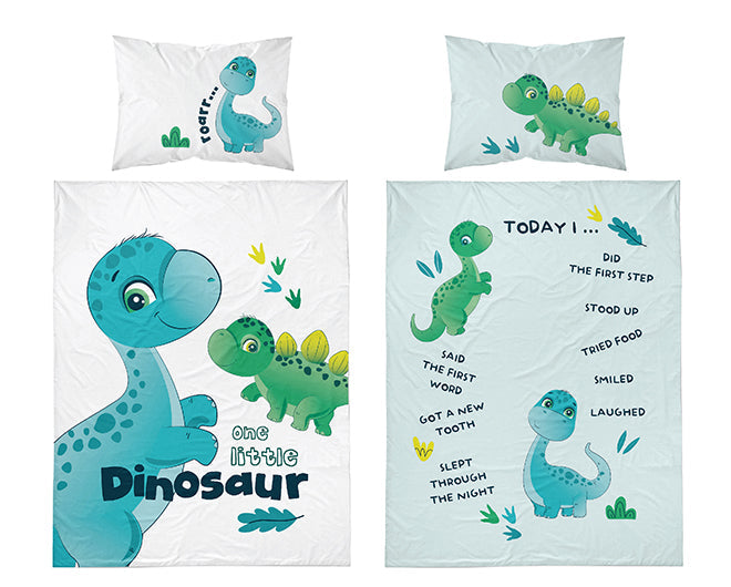 Disney Detexpol lenjerie de pat 2 piese 100x135 cm 0m+, Dino turquise