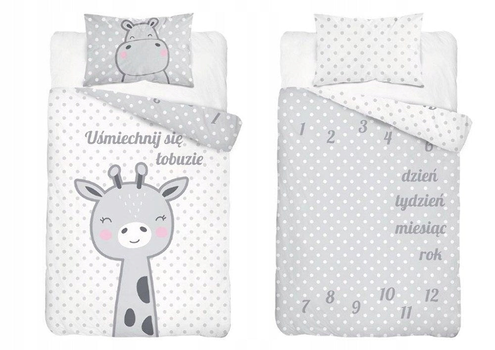 Disney Detexpol lenjerie de pat 2 piese 100x135 cm 0m+, Girafa cu gri Imagine principală a produsului