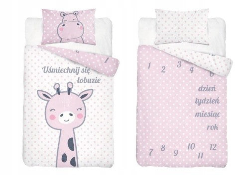 Disney Detexpol lenjerie de pat 2 piese 100x135 cm 0m+, Girafa cu roz