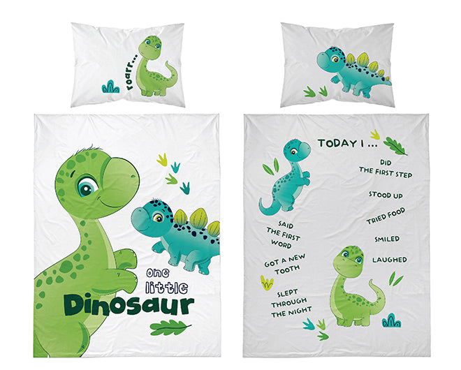 Disney Detexpol lenjerie de pat 2 piese 90x120 cm 0m+ Dino verde