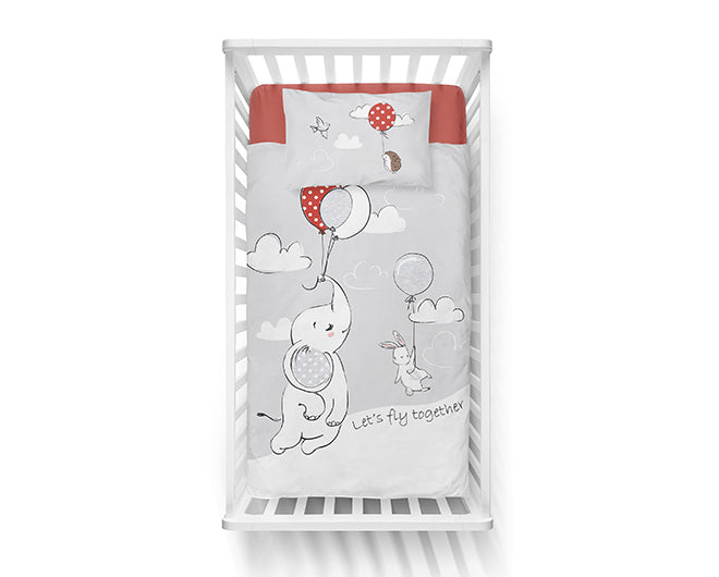 Disney Detexpol lenjerie de pat 2 piese 90x120 cm 0m+ Elefant cu gri