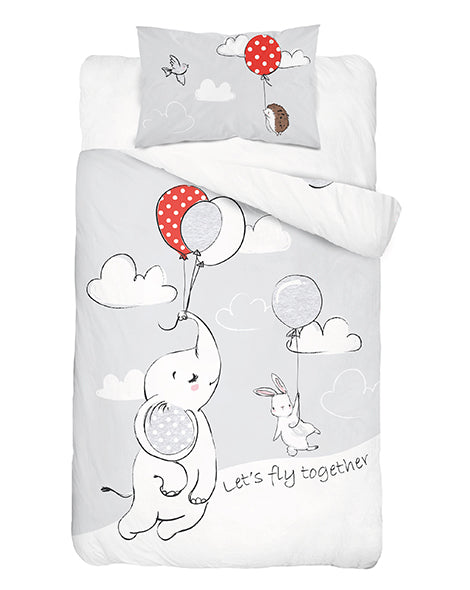 Disney Detexpol lenjerie de pat 2 piese 90x120 cm 0m+ Elefant cu gri