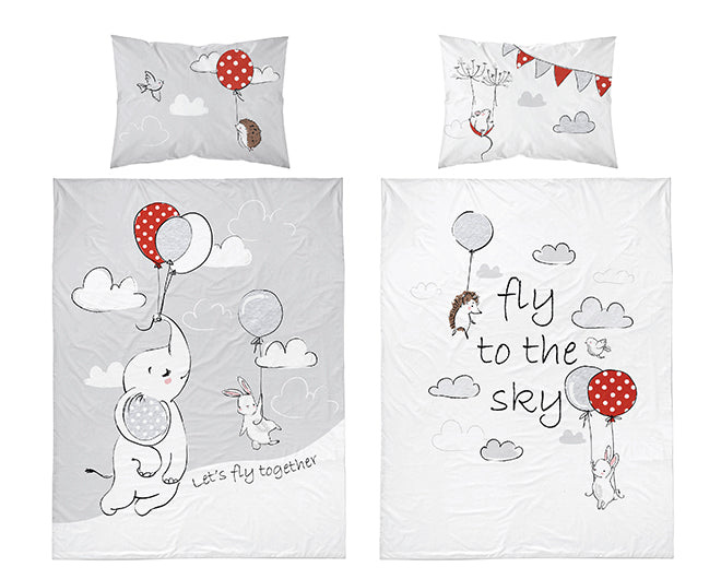 Disney Detexpol lenjerie de pat 2 piese 90x120 cm 0m+ Elefant cu gri