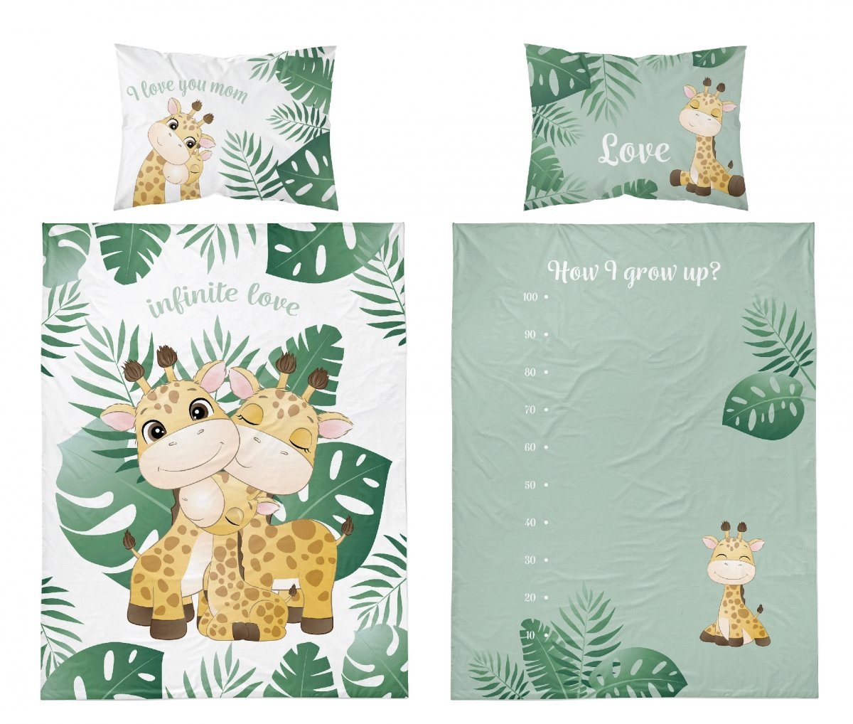 Disney Detexpol lenjerie de pat 2 piese 90x120 cm 0m+, Girafe cu verde