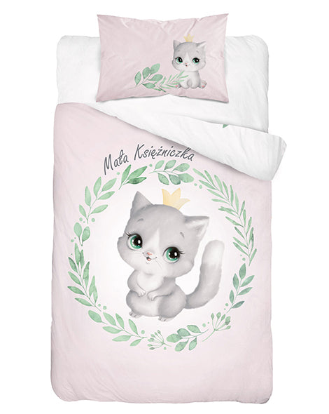 Disney Detexpol lenjerie de pat 2 piese 90x120 cm 0m+ Pisica cu roz