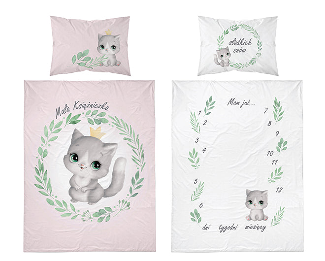 Disney Detexpol lenjerie de pat 2 piese 90x120 cm 0m+ Pisica cu roz
