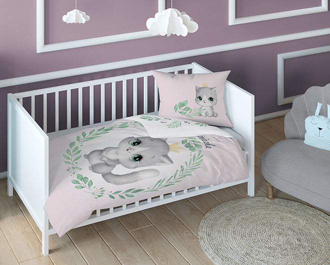 Disney Detexpol lenjerie de pat 2 piese 90x120 cm 0m+ Pisica cu roz