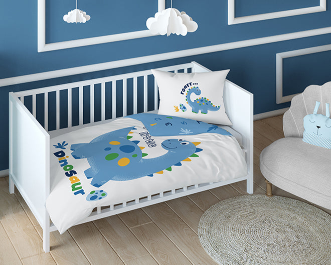 Disney Detexpol lenjerie de pat 2 piese Bamboo 100x135 cm 0m+ Dino blue