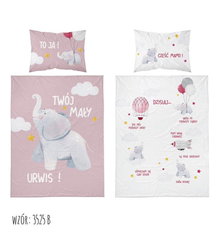 Disney Detexpol lenjerie de pat 2 piese Bamboo 100x135 cm 0m+ Elefant roz