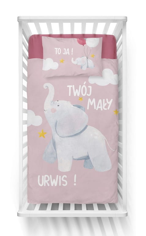 Disney Detexpol lenjerie de pat 2 piese Bamboo 100x135 cm 0m+ Elefant roz