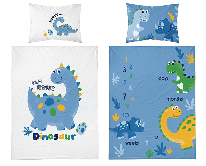 Disney Detexpol lenjerie de pat 2 piese Bamboo 90x120 cm 0m+ Dino blue