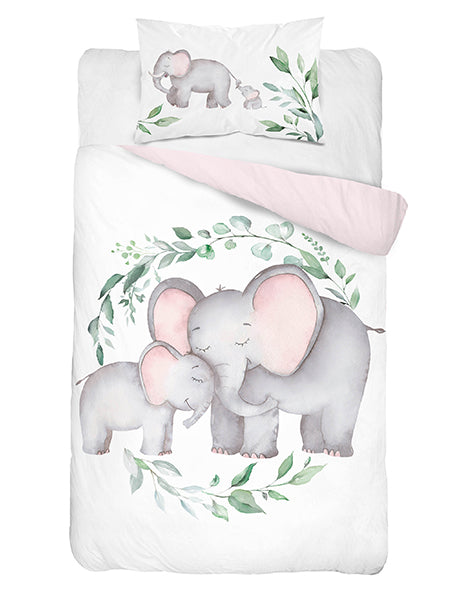 Disney Detexpol lenjerie de pat 2 piese Bamboo 90x120 cm 0m+ Elefant cu bebe