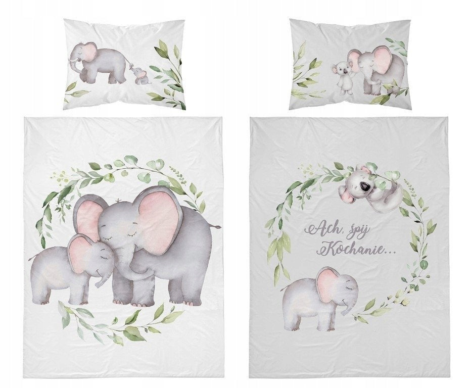 Disney Detexpol lenjerie de pat 2 piese Bamboo 90x120 cm 0m+ Elefant cu bebe