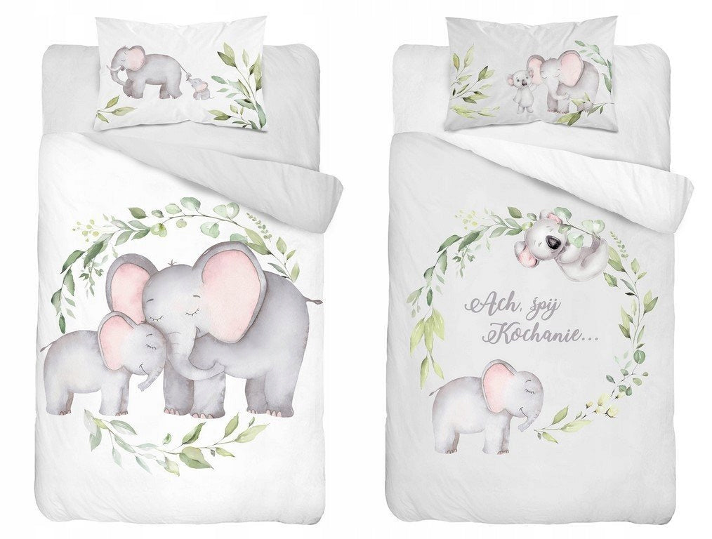 Disney Detexpol lenjerie de pat 2 piese Bamboo 90x120 cm 0m+ Elefant cu bebe Imagine principală a produsului