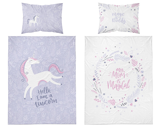 Disney Detexpol lenjerie de pat 2 piese Bamboo 90x120 cm 0m+ Unicorn mov Imagine principală a produsului
