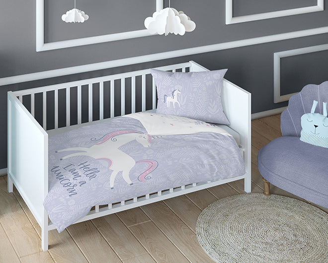 Disney Detexpol lenjerie de pat 2 piese Bamboo 90x120 cm 0m+ Unicorn mov