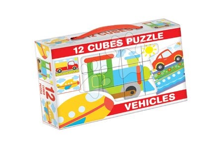 Dohany 12 cuburi cu povesti de tip puzzle 3 ani+ Vehicles