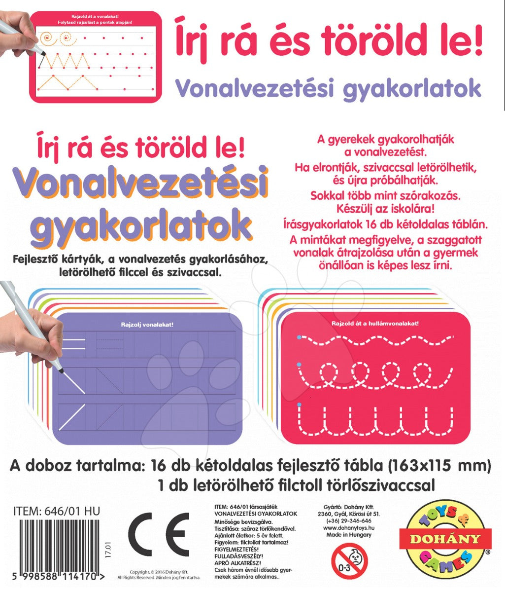 Dohany tabla didactica Scrie pe el si sterge-l! 5 ani+ Trasarea liniilor