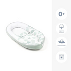 Doomoo Baby Nest din bumbac organic Cocoon 0m+ Leaves Aqua Green