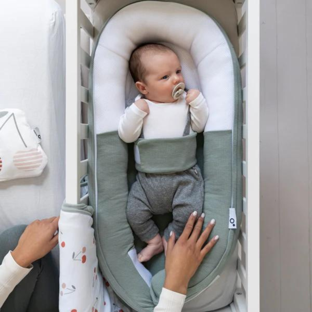Doomoo Baby Nest din bumbac organic Cocoon 0m+ Tetra Jersey Green