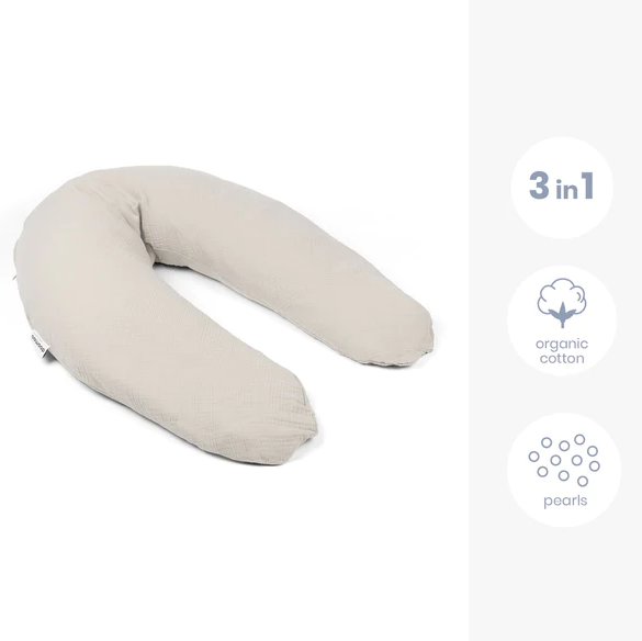Doomoo perna pentru alaptat mare 3in1 Comfy Big Tetra Almond Imagine secundară a produsului