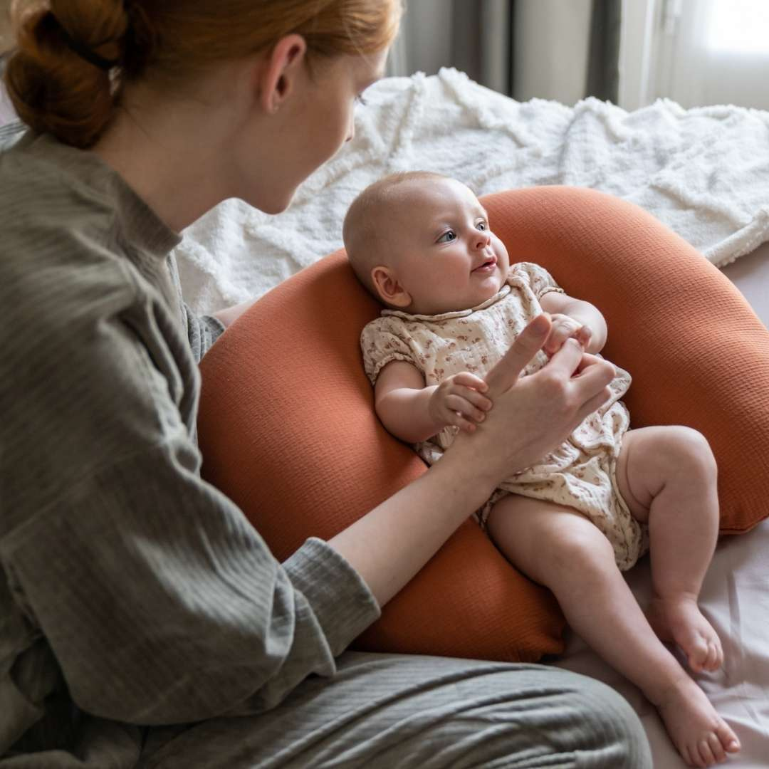 Doomoo perna pentru alaptat 2in1 Softy Tetra Jersay Terracotta