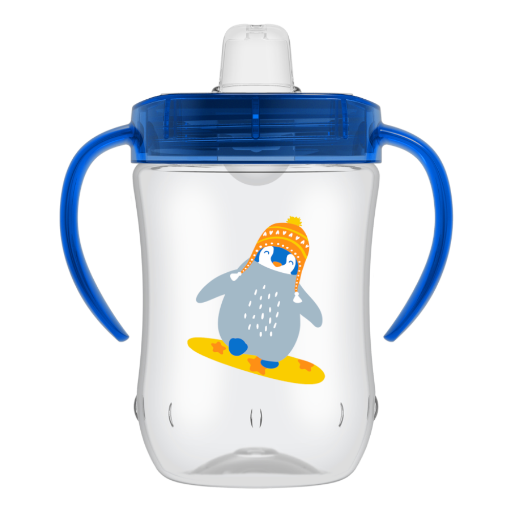 Dr. Brown's cana cu maner si cioc moale Soft Spout Toddler Cup  9m+, 270 ml Albastru Imagine principală a produsului