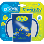 Dr. Brown's canita cu maner Cheers 360 de 200 ml 6m+ Albastru