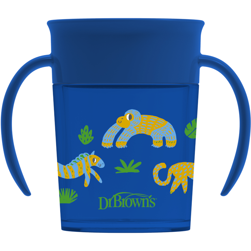 Dr. Brown's canita cu maner Cheers 360 de 200 ml 6m+ Albastru