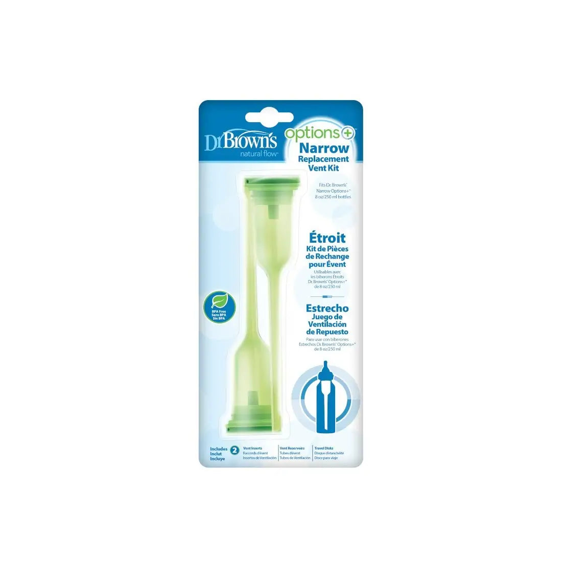 Dr. Brown's set rezerve sistem de ventilatie gat ingust Options+ 250 ml 2 buc Imagine secundară a produsului